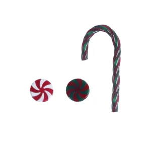 Ornements de Bonbons de Noël en Acrylique Rouge Blanc Vert Spirale Menthe Canne Décorations Suspendues pour Arbre de Noël Fête