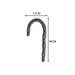 Ornement de canne de bonbon de Noël en acrylique, design sucette rouge vert tordu pour arbre, 18cm.
