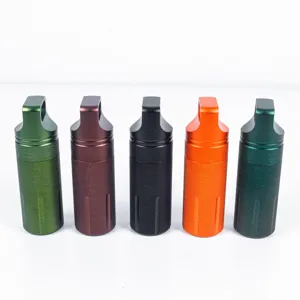 Aluminium Legierung wasserdichte EDC Pille Kapsel Überleben Behälter Details Farboptionen.