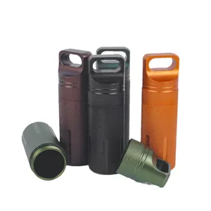 Aluminiumlegierung Wasserdichte Pillendose Versiegelter EDC Überlebensbehälter Outdoor Notfall Aufbewahrungsflasche Metall Pillenhalter