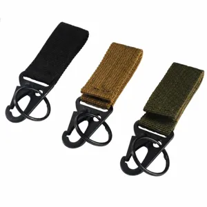 Portachiavi tattico in fettuccia di nylon con moschettone da cintura set tre pezzi