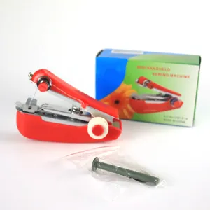Portable Mini Handheld Sewing Machine Stainless Steel Plastic Manual Pocket Sewing Tool For Quick Clothes Repair
