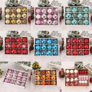Christmas bauble ornament sets in various colors, perfect holiday tree hanging decorations.