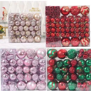 Christmas bauble ornaments set festive tree hanging decorations 24pcs colorful plastic balls