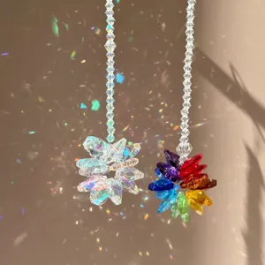 Crystal suncatcher hanging ornament rainbow maker crystal prism window decor light catcher