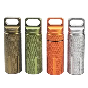 Aluminum alloy waterproof capsule container EDC pill bottle outdoor survival box set