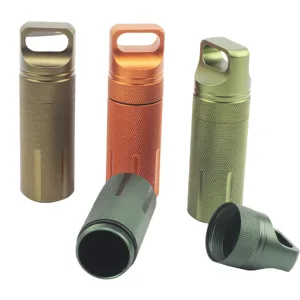 Aluminum waterproof container outdoor survival pill box EDC sealed capsule storage tank