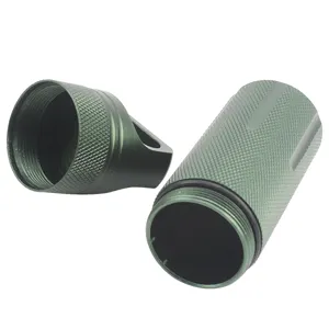 Aluminum alloy waterproof capsule, outdoor survival sealed pill box, EDC container green.