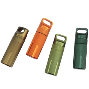Aluminum waterproof container outdoor survival pill box EDC capsule sealed bottle storage jar 4pcs
