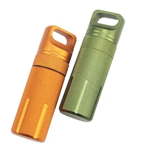 Aluminum alloy waterproof capsule container outdoor survival EDC pill box storage bottle