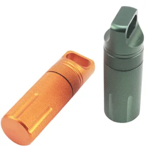 Aluminum alloy waterproof capsule container outdoor survival pill bottle EDC storage container