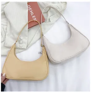 Minimalist half-moon shoulder bag underarm crossbody bag, stylish women fashion daily use.