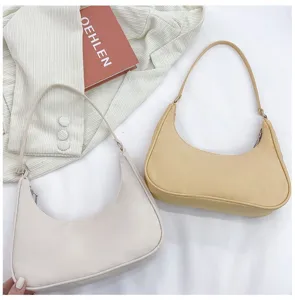 Minimalist half-moon shoulder bag for women, trendy underarm purse, casual daily bag.