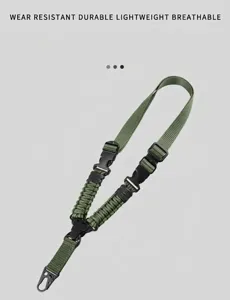 Tactical paracord single point rifle sling outdoor military combat strap durable green