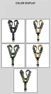 Outdoor tactical paracord single point weapon sling multiple color display variant.
