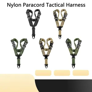 Tactical Sling Adjustable Nylon Paracord Single Point Gun Strap For Outdoor Combat Hunting CS Game Heavy Duty Rifle Rope