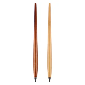 Two-pack inkless eternal pencils with solid wood and bamboo bodies, perfect for students.
