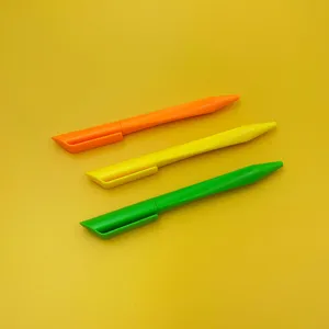 Colorful triangular ballpoint pens set, frosted plastic twist design, great promotional gift.