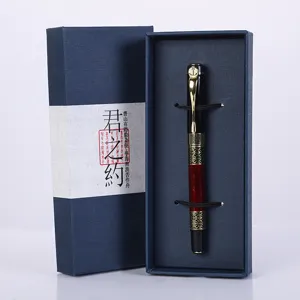 Set de bolígrafo metálico de alta gama con caja de regalo para negocios y eventos especiales.