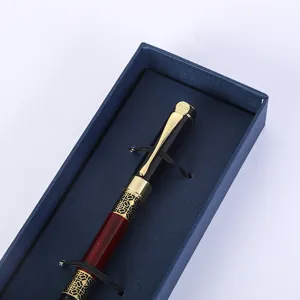 Bolígrafo de metal de lujo con caja de regalo, elegante regalo de empresa y papelería de oficina.