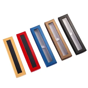 Caja de boligrafo de papel con ventana estuche de regalo para boligrafo lote color