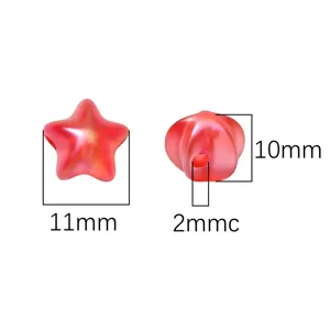 Acrílico mate de colores estrella cuentas para joyería DIY hecha a mano y accesorios.