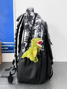 Sac à dos de camouflage gris tendance pour homme, grand sac d'école étanche de sport en plein air.
