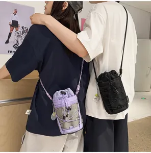 Outdoor hiking water bottle bag trendy multi-functional crossbody phone bag for men and women.