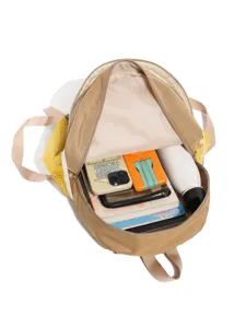 Modischer Color-Block-Rucksack mit grossem Fassungsvermoegen fuer Alltag, Schule und Reisen.