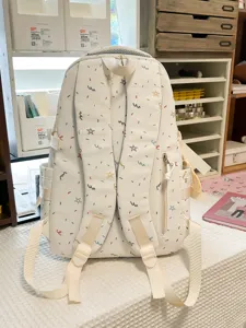 Casual style cute star printed school backpack for daily student travel and outdoor use