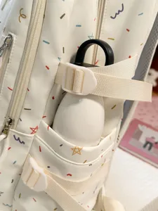 Mochila escolar bonita con estampado de estrellas estilo coreano para uso diario estudiantil