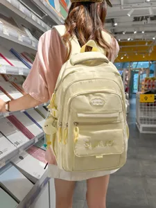 Mochila Escolar de Gran Capacidad de Nailon Lindo Estilo Coreano Bolso con Múltiples Bolsillos para Estudiantes Adolescentes