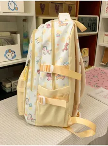 Ins style fresh student backpack for middle and high school girls, casual lightweight travel bag.
