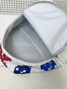 Lässiger grauer weißer Rucksack mit großer Kapazität, stilvolle Schultasche für Alltag Pendeln.