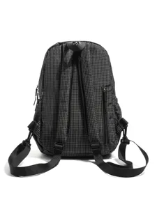 Schwarzer Gitter Outdoor Freizeit Rucksack vielseitige Reise Tagesrucksack Tasche