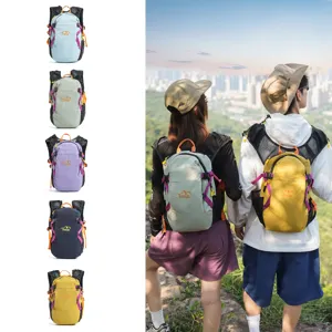 Multi-functional outdoor sports backpack for hiking, camping, and traveling with breathable mesh.