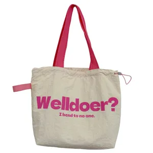 Casual canvas tote bag large capacity shoulder handbag with letter print for women daily commute