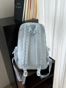Freizeitmäßiger hellblauer Pünktchen Rucksack für Damen und Studenten stylische Schultasche