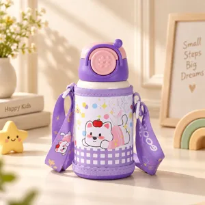 Bouteille isotherme thermos en acier inoxydable 316 pour enfants dessin anime vue principale.