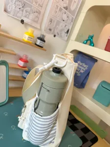 Koreanischer Stil Segeltuch Tragetasche für Studenten, süße Freizeitschultertasche mit Seitentasche.