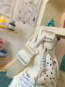 Süße Polka Dot Canvas Umhängetasche Tote Bag für Studenten, süßer koreanischer Stil Schultasche.