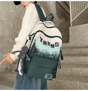 Sac à dos décontracté minimaliste à dégradé grande capacité cartable pour les voyages