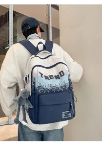 Vue détaillée du sac à dos dégradé décontracté avec une grande capacité et un style moderne.