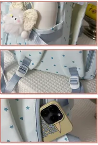 Mochila bonita para estudiante con gran capacidad y diseño impermeable y patrón de estrellas.