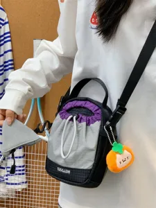 Outdoor Waterdichte Nylon Crossbody Telefoon Tas Casual Sport Schoudertas Met Koordsluiting En Hanger Voor Vrouwen