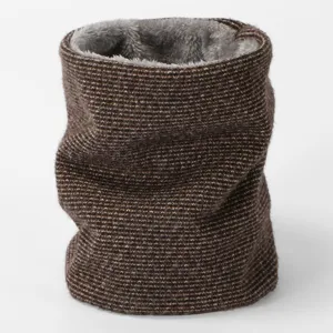 Calentador De Cuello De Punto Cálido De Invierno Unisex Color Sólido Forro Polar Espesado Bufarda Pullover A Prueba De Viento