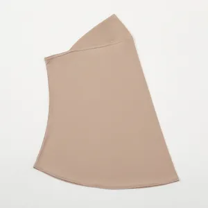 Crystal linen women pullover hijab sun protection neck guard cap detail shot showing texture.