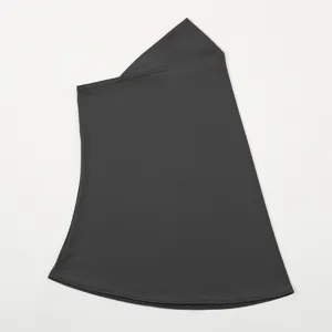 Dark grey solid hijab underscarf for women, comfortable head cover for outdoor daily use.