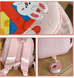 Kids cute cartoon backpack anti-lost toddler school bag pink shell backpack daily use