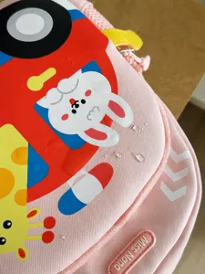 Cute pink waterproof kindergarten kids backpack for boys and girls cartoon school bag daily